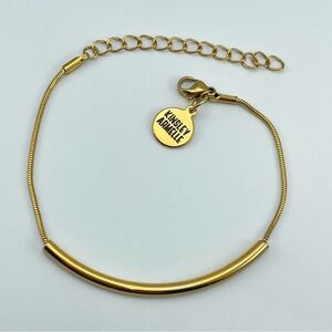 Kinsley Armelle Gold Tone Minimalist Bar Bracelet Adjustable